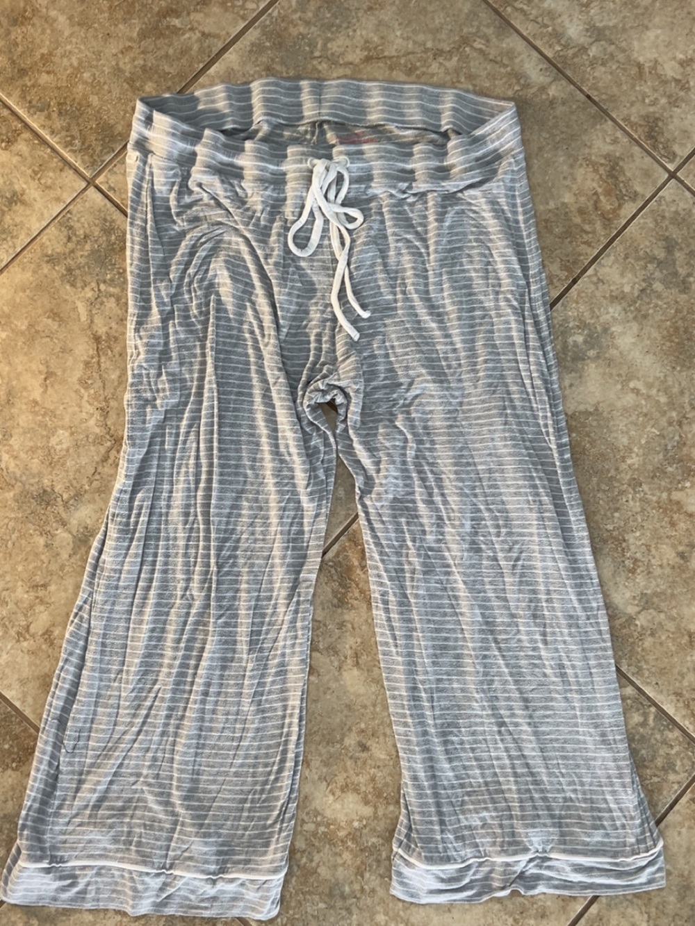 Vineyard Vines Grey Striped Lounge Pants with Drawstring - Size XL